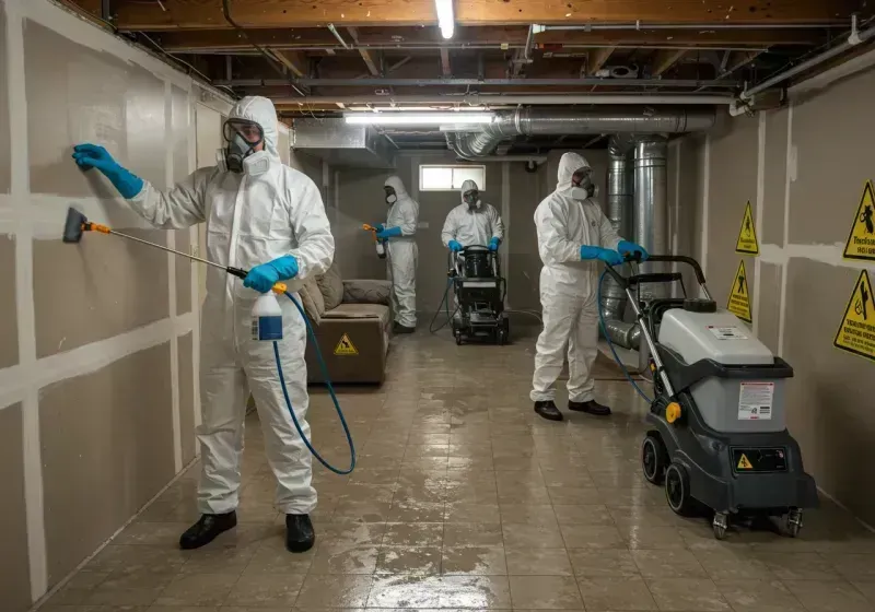 Basement Moisture Removal and Structural Drying process in Montgomery, NY